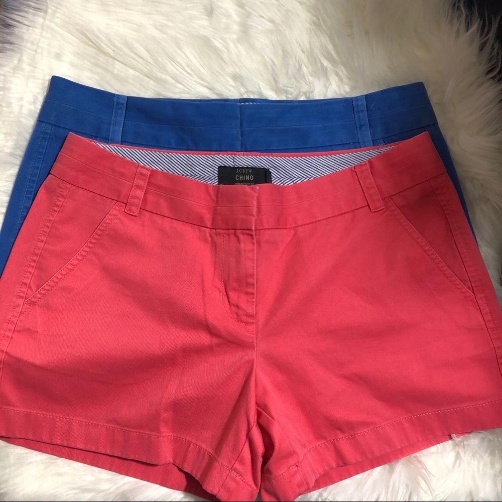 J. Crew 2-Pairs Shorts in Coral and Blue - Size 6